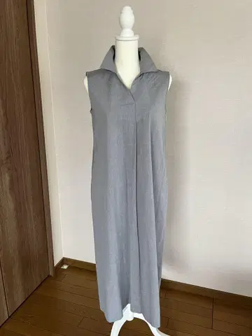 슬리브리스 그레이 셔츠 원피스 동일 원단 벨트 포함 기장 약 113cm