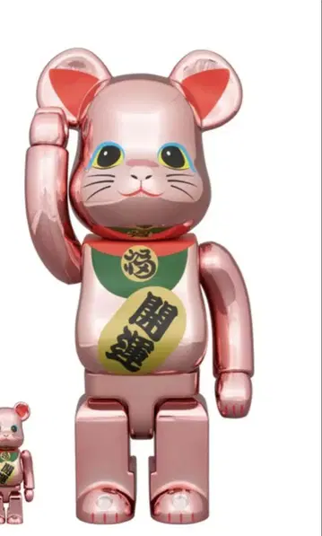 베어브릭 마네키네코 복숭아 금 도금 개운  400% 피규어만