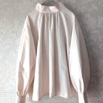 [ITEMS URBANRESEARCH] 베이지 크림 스탠드 카라 셔츠