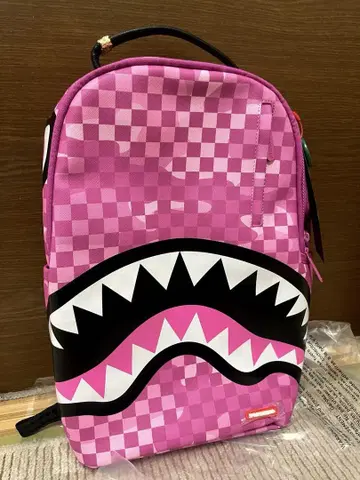 Sprayground 핑크 카모 체크 백팩