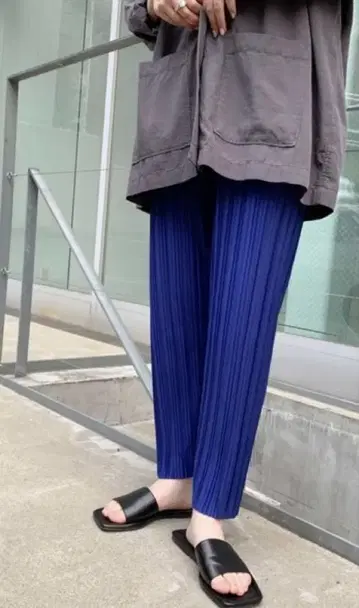 CIAOPANIC TYPY 랜덤 플리츠 이지 팬츠 블루