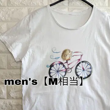A775 [제조사 불명] 프린트 반팔 티셔츠 [남성용 M 상당] 화이트