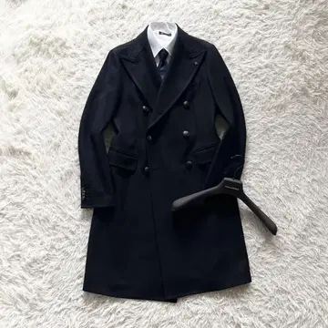[ 새상품급 ] TAGLIATORE 네이비 울 롱 더블 체스터 코트 48
