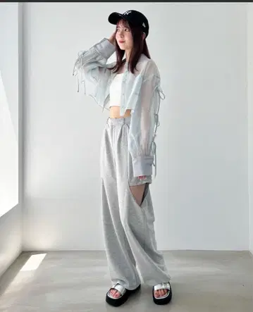 사이드 슬릿 팬츠 FREE 사이즈