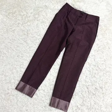 Max&Co. 테이퍼드 팬츠 도트 무늬 광택감 멋스러운 보르도 ( F )