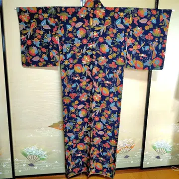 꽃무늬 코몬 기모노 쇼와 레트로