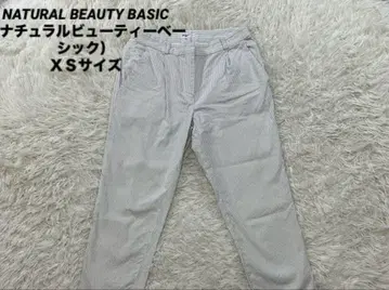 NATURAL BEAUTY BASIC 스트라이프 패턴 테이퍼드 팬츠