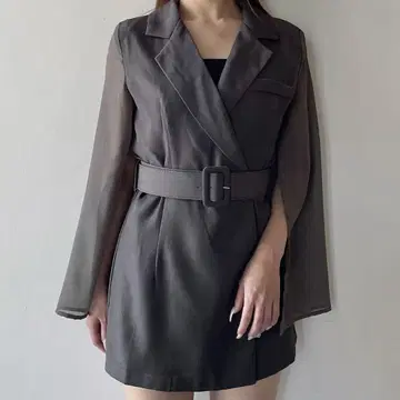시어 슬리브 테일러드 원피스 NOMAE