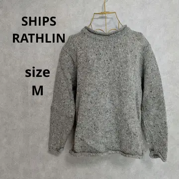 SHIPS RATHLIN 울 니트 스웨터 긴팔 그레이 M