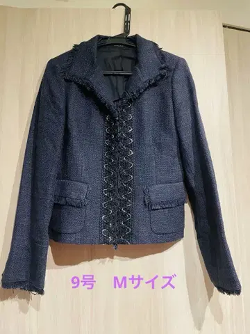 [ 새상품 미착용 ] 꼼사데모드 트위드 네이비 자켓 9호 M 사이즈