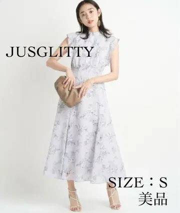 컨디션 최상 저스길리티 라인 플라워 프린트 원피스 JUSGLITTY
