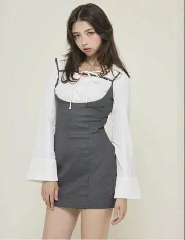 앤드마리 Betty 레이어드 체크 드레스 ANDMARY