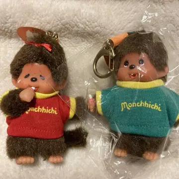 레어 쇼와 레트로 세키구치 몽치치 봉제 인형 마스코트 남아와 여아