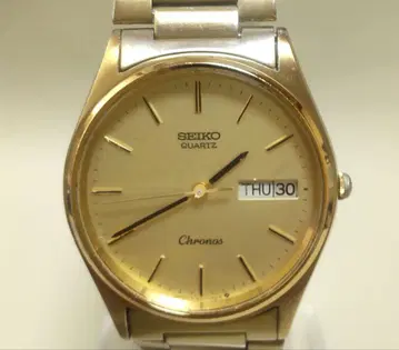 [ 작동품 ] SEIKO Chronos 남성용 손목시계 쿼츠 골드 컬러