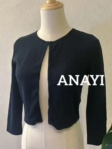 [새상품급] ANAYI 볼레로 숏 가디건 7부 소매 네이비