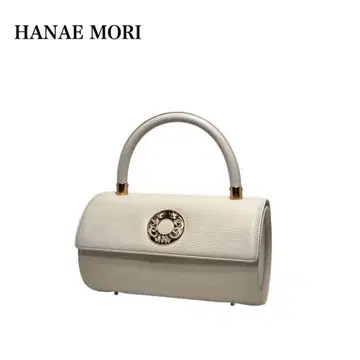 [새상품급] HANAE MORI 하나에모리 서클 금장 장식 핸드백