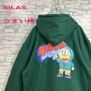 SILAS x 우마이봉 사이러스 콜라보 후드티 백 프린트 L 사이즈