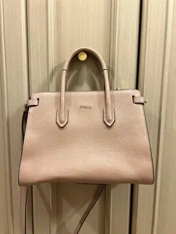FURLA 핑크 가죽 핸드백