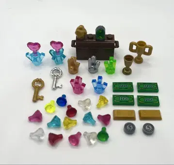 [ 정품 ] LEGO 레고 보석 보물 상자 금 열쇠 지폐 황금