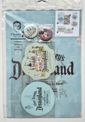 월트디즈니 100주년 클리어 파일 스티커 세트 캔뱃지