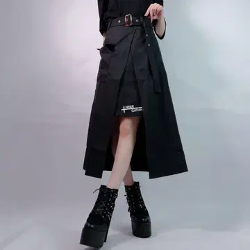 새상품 NieR Closing 변형 롱 스커트 탈부착 가능 벨트 포함