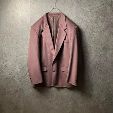 vintage 테일러드 자켓 벨로아 원단 보라색 오샤레 버튼 구제 의류