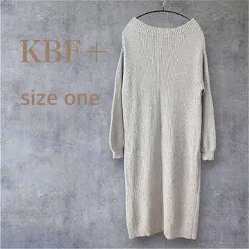 S083 KBF 플러스 니트 원피스 F 그레이지 롱