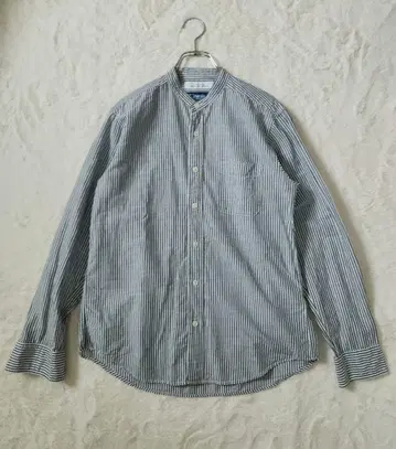 UA x Herdmans 일본제 린넨 혼방 스트라이프 밴드 카라 셔츠