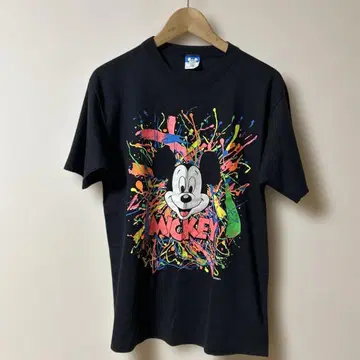 미키마우스 90s 빈티지 T셔츠 USA 블랙 Lsize