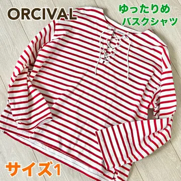 오르치발 ORCIVAL 바스크 셔츠 T셔츠 보더 빨간색 루즈핏 1
