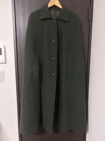 그린 빈티지 케이프 코트 판초