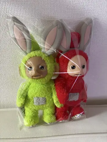 2체 세트 텔레토비즈 토끼 귀 봉제 인형 딥시 포