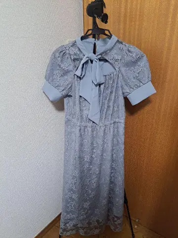 그레이 레이스 반팔 원피스