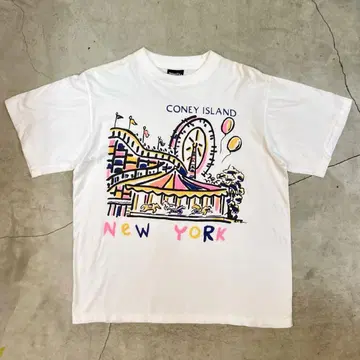 90년대 빈티지 뉴욕 NY 코니 아일랜드 티셔츠 구제 의류