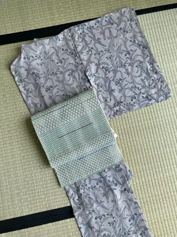 여름 기모노 도쿄 홍방 명주 코몬