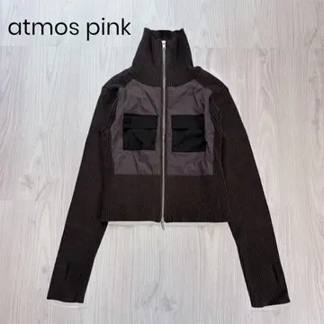 아토모스 핑크 도킹 니트 집업