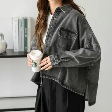 데님 와이드 셔츠 AMELY
