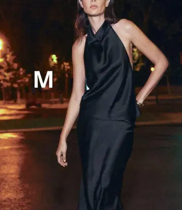 ZARA 자라 새틴지 홀터넥 상의