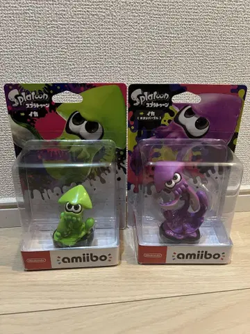 스프라툰 amiibo 오징어 피규어 2체 세트
