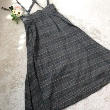 ROSE BUD 로즈버드 어깨끈 플레어 스커트 체크 무늬 F 사이즈