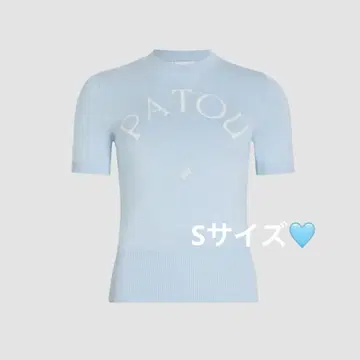PATOU 로고 자카드 니트 반팔 S 사이즈