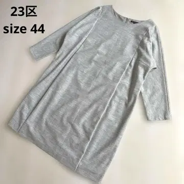 23구 울 혼방 라메 트위드 7부 소매 원피스 튜닉 빅 사이즈 44