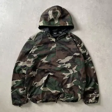 90s USA제 카모플라쥬 아노락 후드티 메쉬