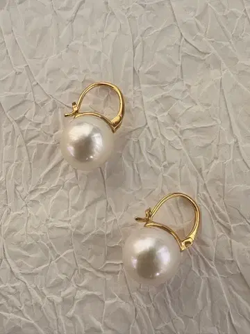 담수 진주 귀걸이 골드 대형 13mm 40-2