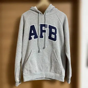 AFB 로고 그레이 속기모 후드티