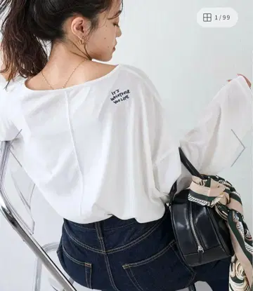 차오패닉 티피 시어 슬라브 원포인트 자수 오버Tee