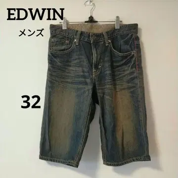 EDWIN 에드윈 데님 스트레이트 레그 숏팬츠 32 하프 팬츠