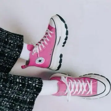 Converse 핑크 통굽 하이컷 스니커즈 23cm