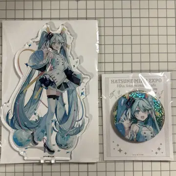 하츠네 미쿠 BIG 아크릴 스탠드 캔뱃지 카페 MIKU EXPO 10주년