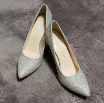 하이힐 펌프스 실버 라메 37인치